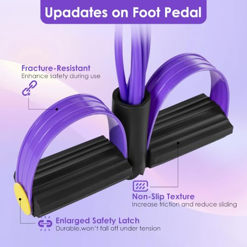 Pedal Resistance Band with Handle， Foot Pedal Resistance Band for