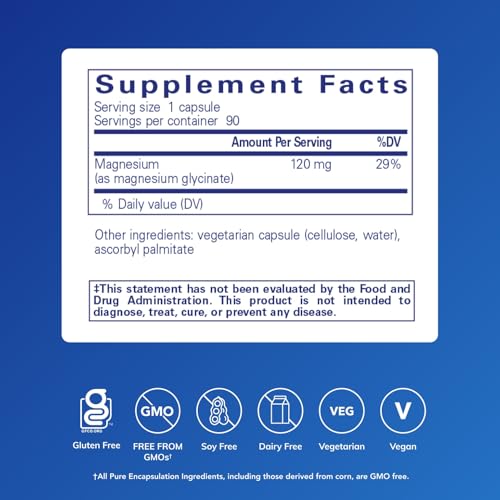 Pure Encapsulations Magnesium (Glycinate), 90 Capsules