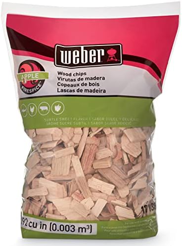 Weber Apple Wood Chips, 2 lb ‰ÛÒ Premium BBQ Smoking & Grilling Chips for Subtle, Sweet Apple Flavor ‰ÛÒ Ideal for Beef, Lamb, Poultry, Pork & Fish