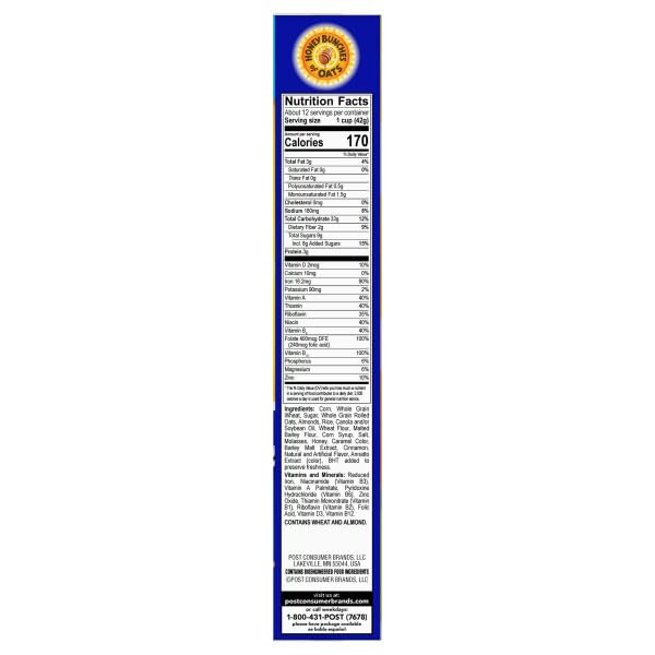 Honey Bunches of Oats with Almonds Breakfast Cereal, Almond Cereal with Oats