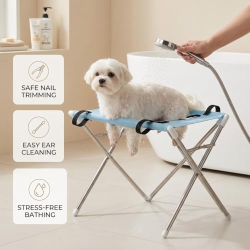 Pet Bathing Hammock for Dogs, Foldable Pet Grooming Table