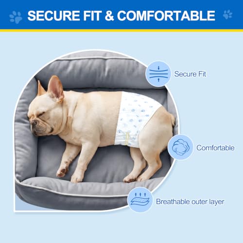 Wowflash 100 Count Dog Belly Bands for Male Dogs, Male Dog Diapers