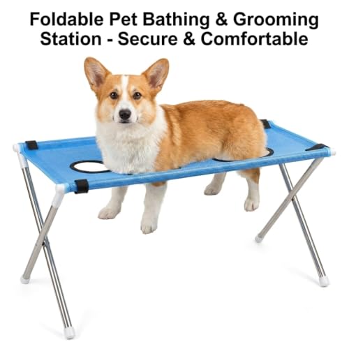 Pet Bathing Hammock for Dogs, Foldable Pet Grooming Table
