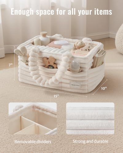 Blissful Diary Flannel Diaper Caddy Organizer & Gift Packaging, Cream Beige