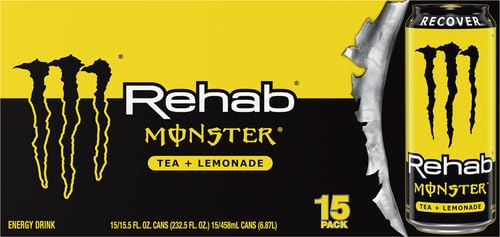 Monster Rehab Tea + Lemonade + Energy, Energy Drink 15.5 Ounce