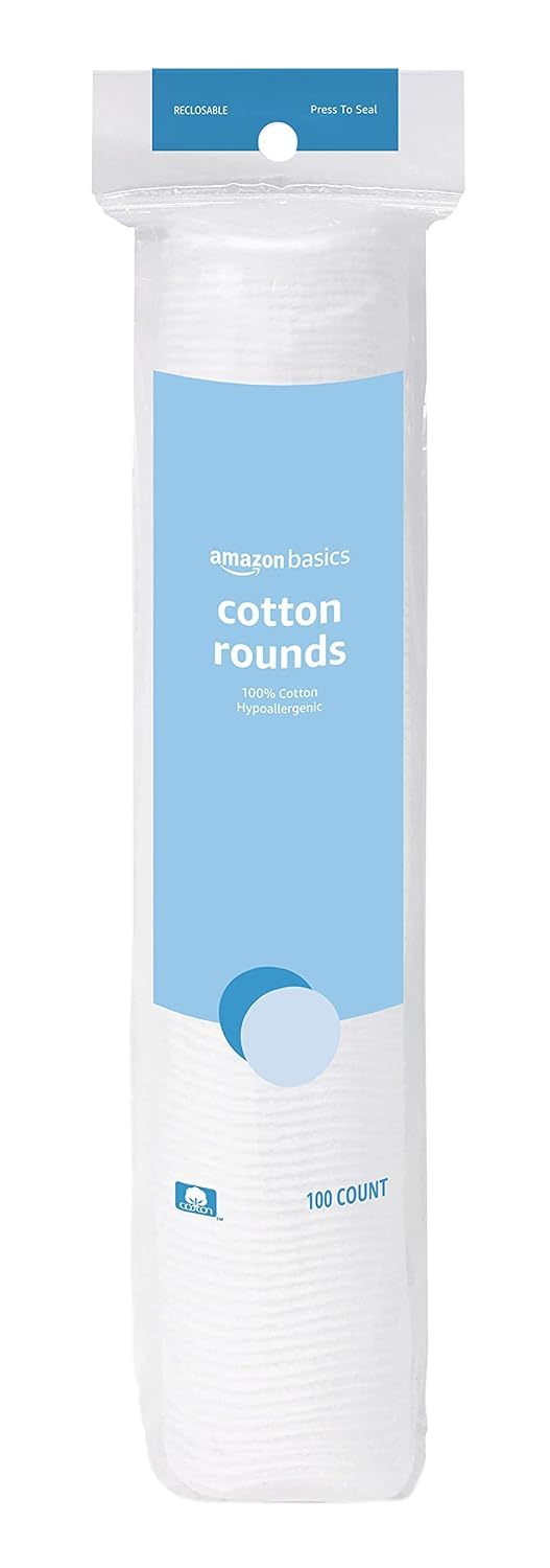 Amazon Basics Hypoallergenic Cotton Rounds for Makeup Removal and Skincare