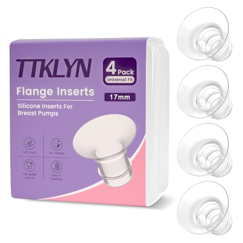 4 Pcs 17mm Flange Inserts, Soft Flange Reducer for 24mm Breast Shield | Compatible with Momcozy M5/M9/M6/V2 Pro/S12 Pro/eufy E10/S1/S1 Pro/Spectra/Elvie/Lansinoh/Paruu Breast Pumps