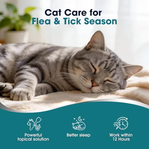 Topical Flea and Tick for Cats & Kittens Over 1.5 lbs, Waterproof, Monthly