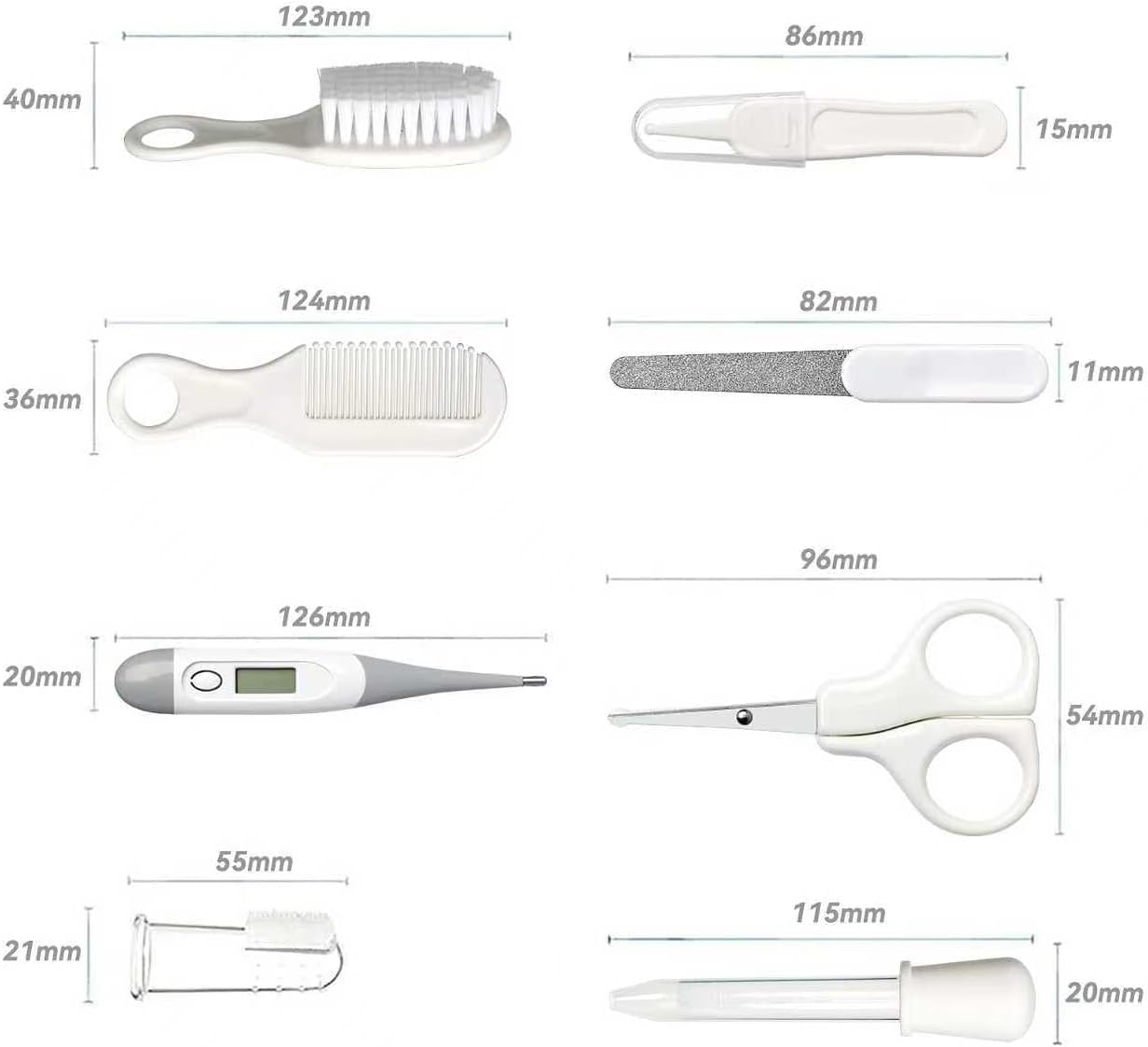 Baby Grooming Kit, Infant Safety Care Set with Hair Brush Comb Nail Clipper