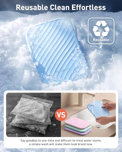 TOURIT 4 Pack Reusable Slim Ice Packs for Lunch Boxes and Coolers