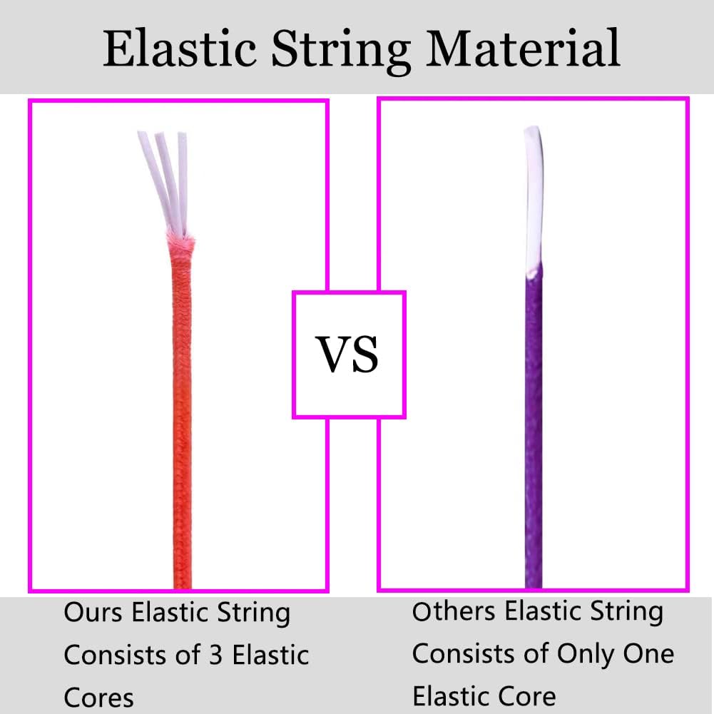 LUSTEMBER 1mm Stretchy Bracelet String, Sturdy Rainbow Elastic String Elastic
