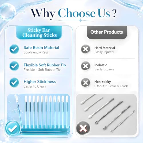 Sticky Ear Cleaning Stick,Sticky Ear Cleaners for Adults,Reusable Ear Cleaner