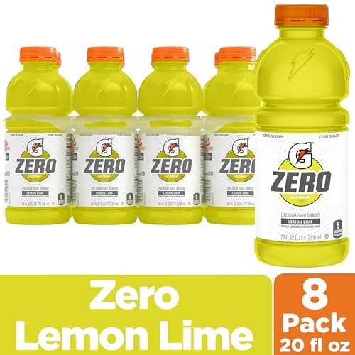 Gatorade Zero Sugar Thirst Quencher Sports Drinks, Lemon-Lime, 20 Ounce