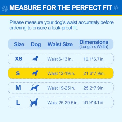 Wowflash 100 Count Dog Belly Bands for Male Dogs, Male Dog Diapers