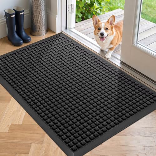 Front Door Mat Outside Entrance, Heavy Duty Waterproof Doormat