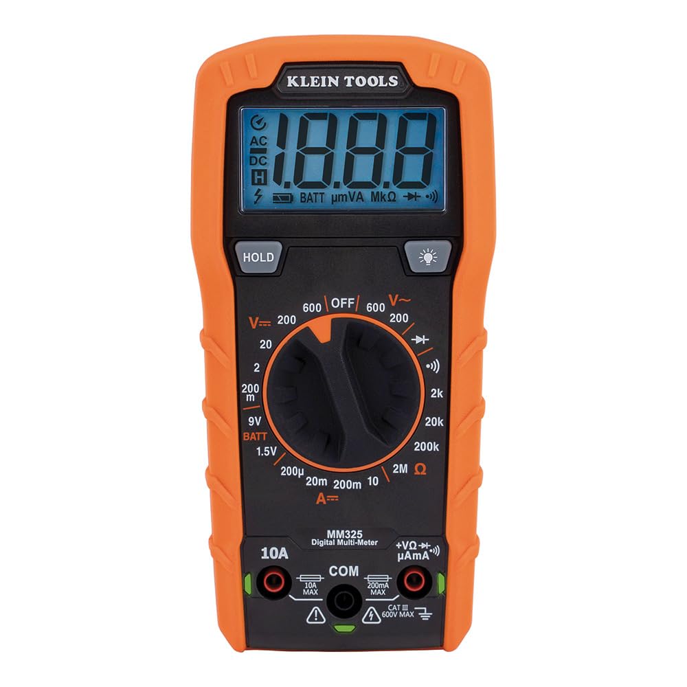 Klein Tools MM325 Multimeter, Digital Manual-Ranging 600V AC/DC Voltage