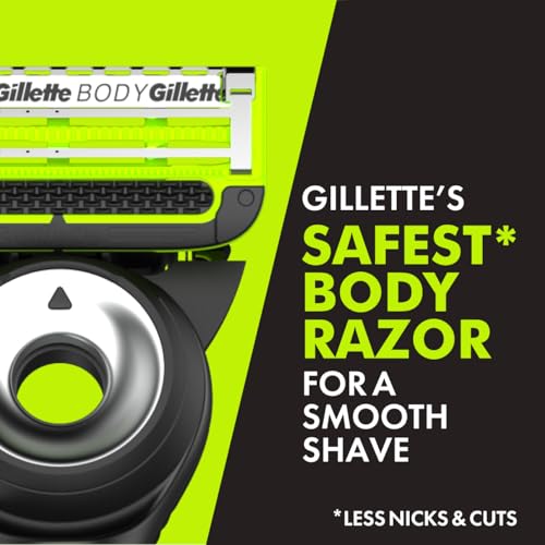 Gillette Labs Body + Intimate Razor For Men, Handle + 4 Blade Refills, Travel
