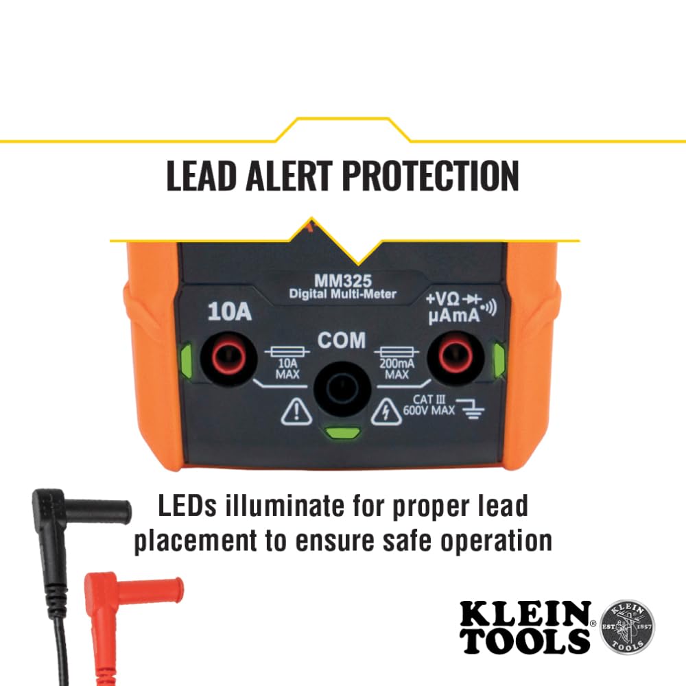 Klein Tools MM325 Multimeter, Digital Manual-Ranging 600V AC/DC Voltage