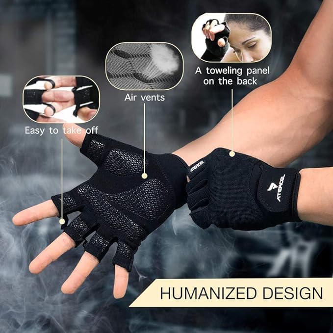ATERCEL Workout Gloves for Men and Women, Exercise Gloves for Weight Lifting