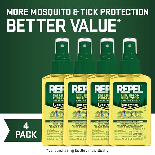 Repel Plant-Based Lemon Eucalyptus Mosquito & Insect Repellent 4 Oz, 4 Pack