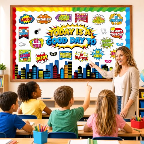 Hero Themed Mental Health Bulletin Board Set Motivational Classroom Decor