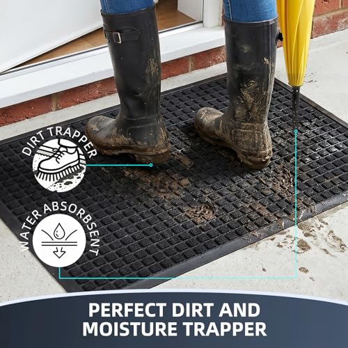 Front Door Mat Outside Entrance, Heavy Duty Waterproof Doormat