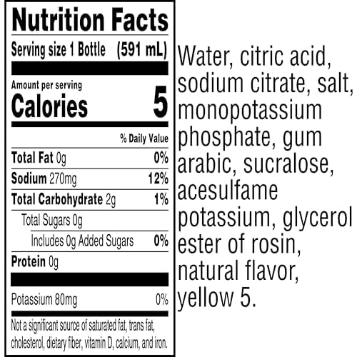 Gatorade Zero Sugar Thirst Quencher Sports Drinks, Lemon-Lime, 20 Ounce