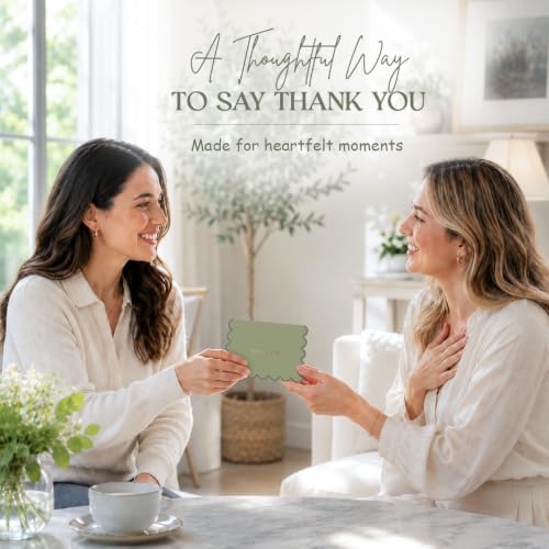 AUDREE Thank You Cards with Envelopes, Scalloped Gold Foil 50 Pack 3.5x5 | Elegant Greeting Notes with Matching Adhesive Envelopes - Perfect for Wedding, Bridal & Baby Showers, All Occasion