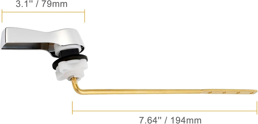 Hibbent Universal Metal Front Mount Toilet Handle Replacement Kit, Brass