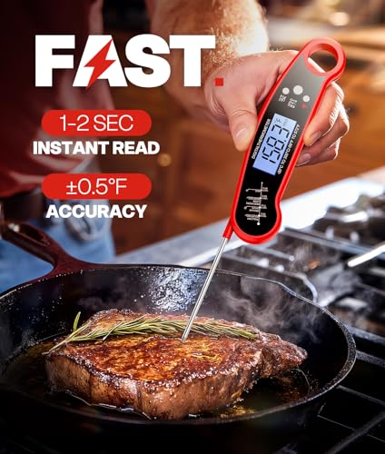 Meat Thermometer Digital, 1-2 Sec Instant Read, Food, Cooking, Grill