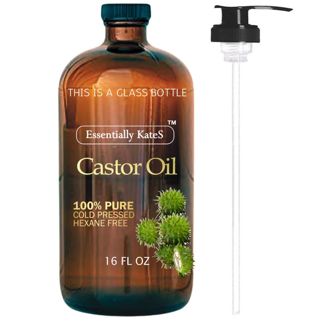 Essentially KateS Castor Oil 16 Fl Oz (Glass Bottle) - Original - A Huge