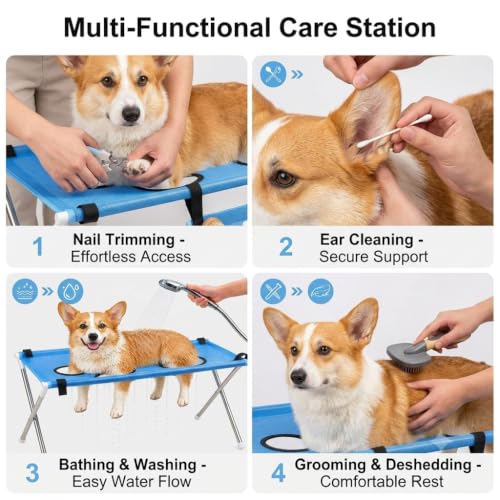 Pet Bathing Hammock for Dogs, Foldable Pet Grooming Table