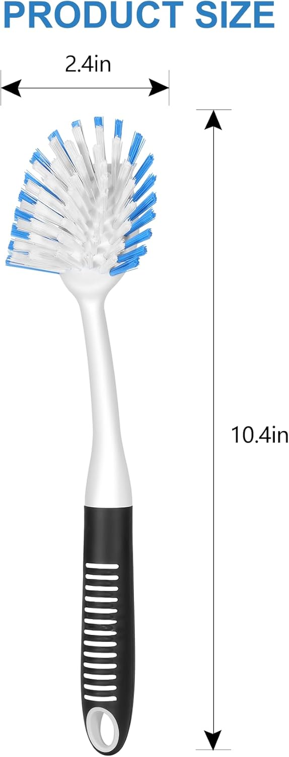 SetSail Dish Brush with Handle, 2 Pack Stiff Bristles Dish Scrubber with