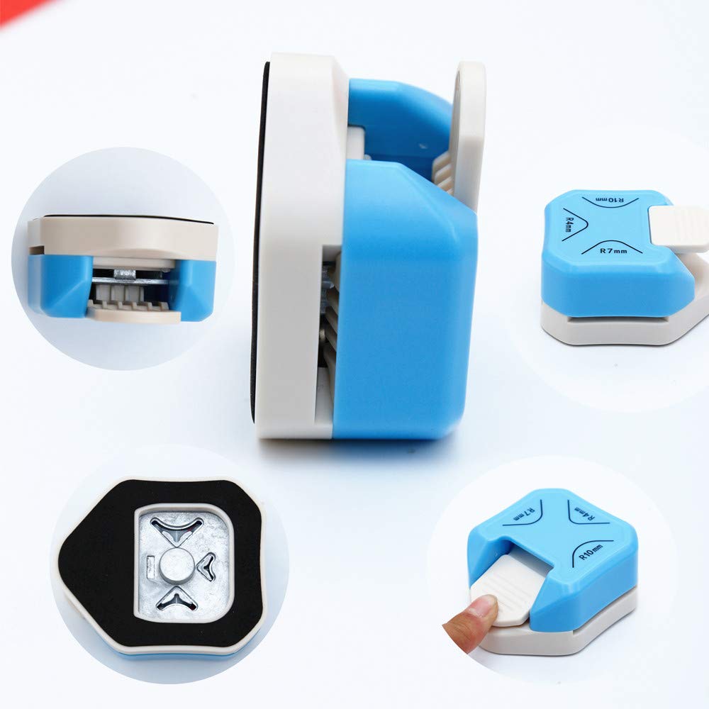 QIQQIKIN Paper Corner Rounder 3 in 1 •?öR4mm+R7mm+R10mm•?ä•?Î Punches for Crafts•?Î Cutter •?ÎEnvelope Punch Board •?ÎHole Puncher•?Î Laminate, DIY Projects, Photo Cutter,Card Making Scrapbooking and Journaling