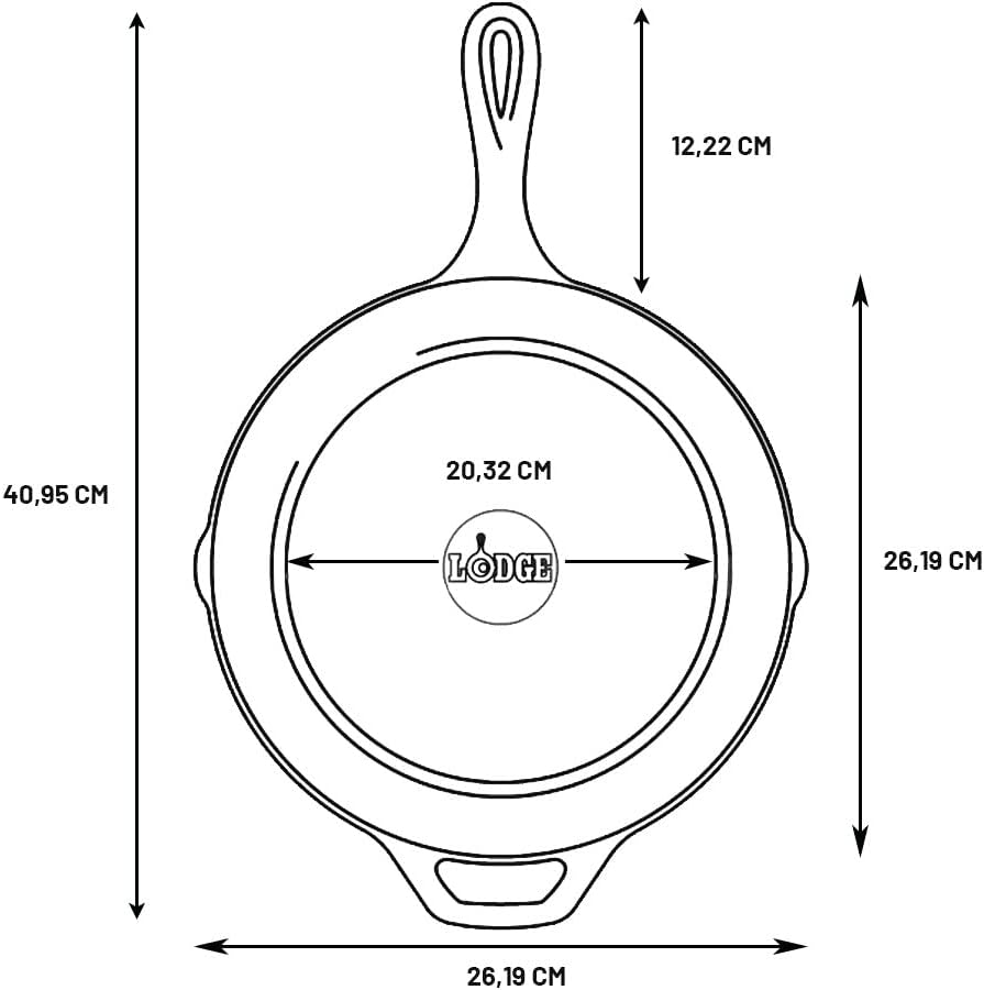 Lodge Seasoned Cast Iron Skillet - PFAS-Free, Non-Toxic Cookware - Use with
