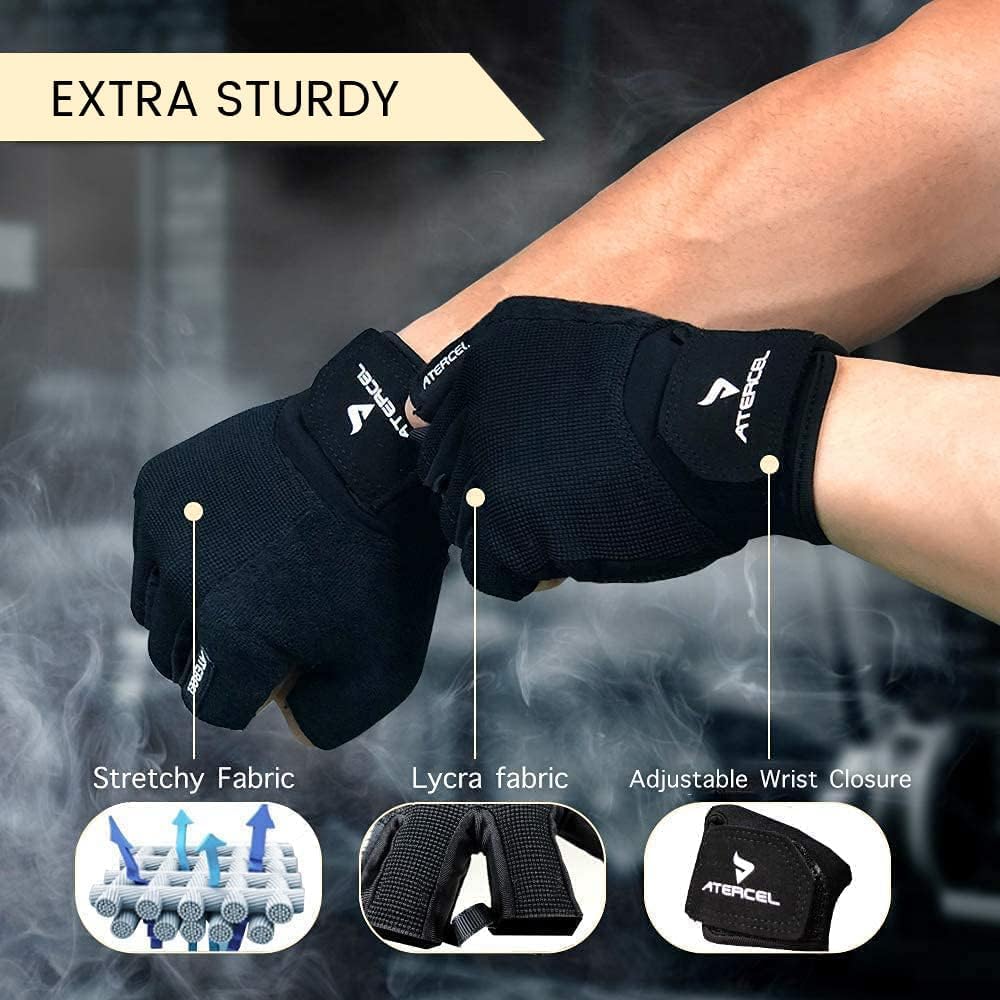 ATERCEL Workout Gloves for Men and Women, Exercise Gloves for Weight Lifting
