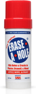 Erase-A-Hole Wall Repair Stick ‰ÛÒ Quick-Dry Nail & Screw Hole Filler for Drywall, Wood & Plaster ‰ÛÒ No Sand Spackle Alternative, Paintable Putty, 4.5 oz