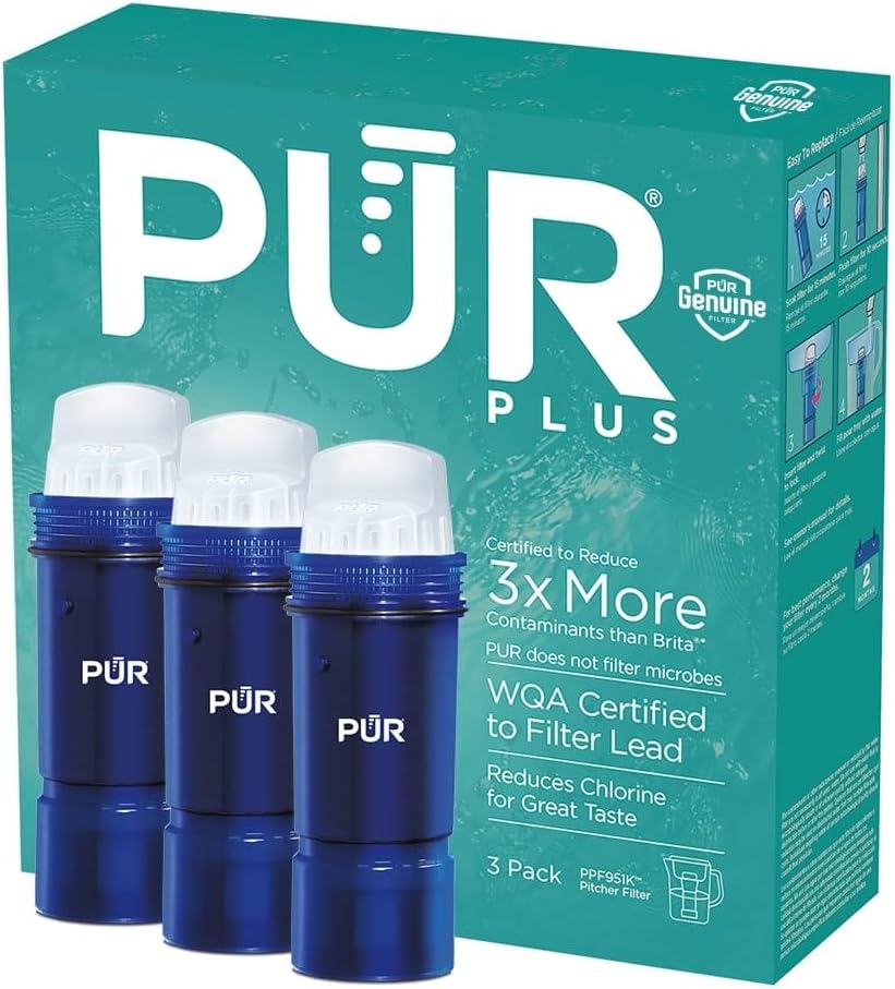 PUR Plus Water Filter Replacement for Pitchers & Dispensers, 6-Month Supply
