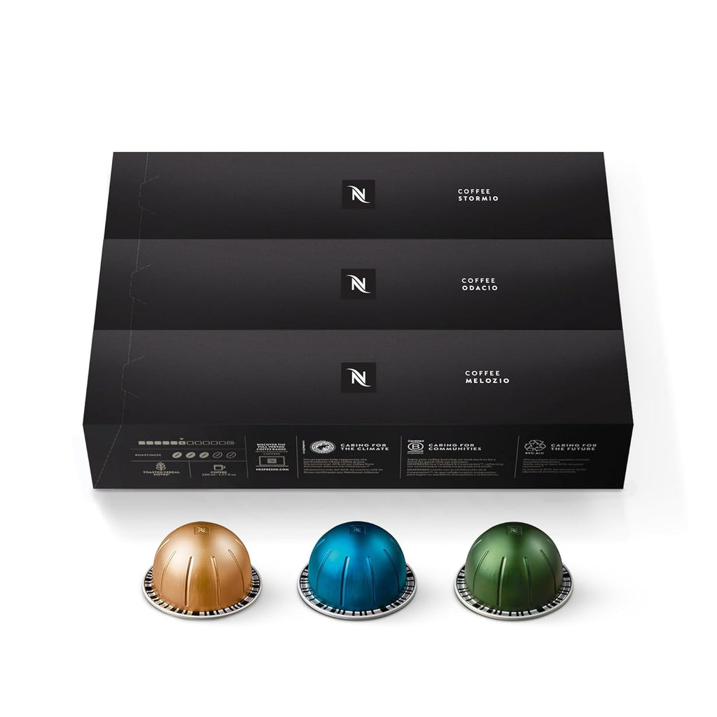 Nespresso Capsules Vertuo, Variety Pack, Medium and Dark Roast Coffee, 30