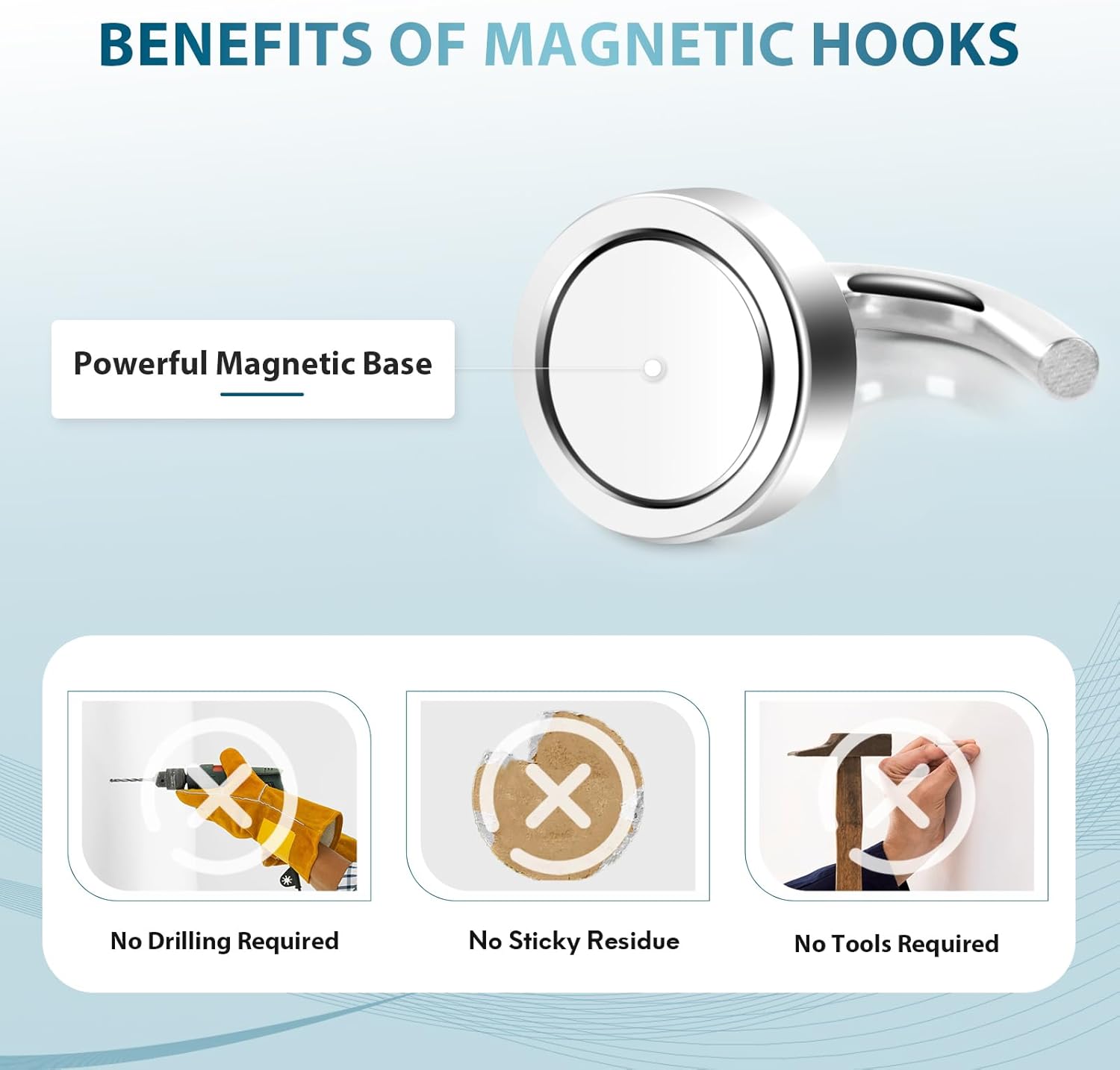 Neosmuk Magnetic Hooks, Heavy Duty 30lb+ Strong Magnet Hook for Cruise