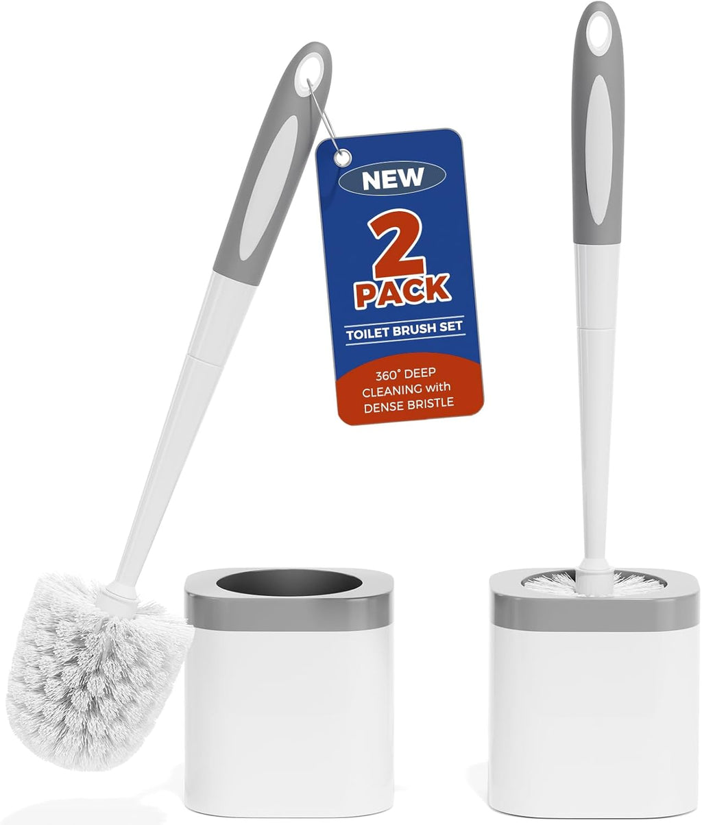 Holaloha Toilet Brush, 2 Pack Toilet Brush and Holder Set Bathroom