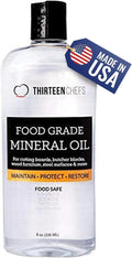 Thirteen Chefs Mineral Oil - 8 oz Food Grade Conditioner for Wood Cutting