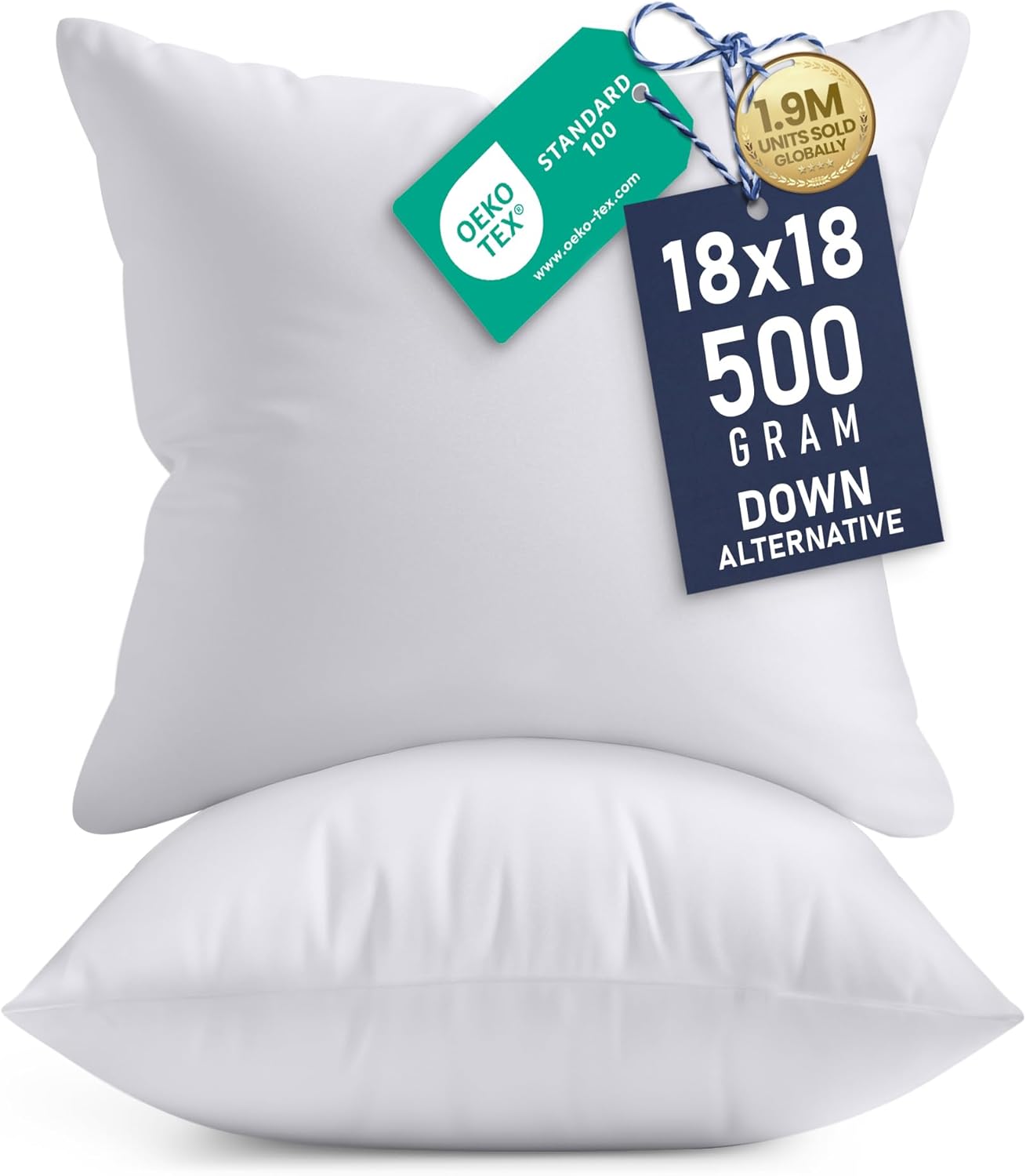 Utopia Bedding 18x18 Pillow Inserts, Set of 2, White ‰ÛÒ Indoor Decorative