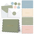 AUDREE Thank You Cards with Envelopes, Scalloped Gold Foil 50 Pack 3.5x5 | Elegant Greeting Notes with Matching Adhesive Envelopes - Perfect for Wedding, Bridal & Baby Showers, All Occasion