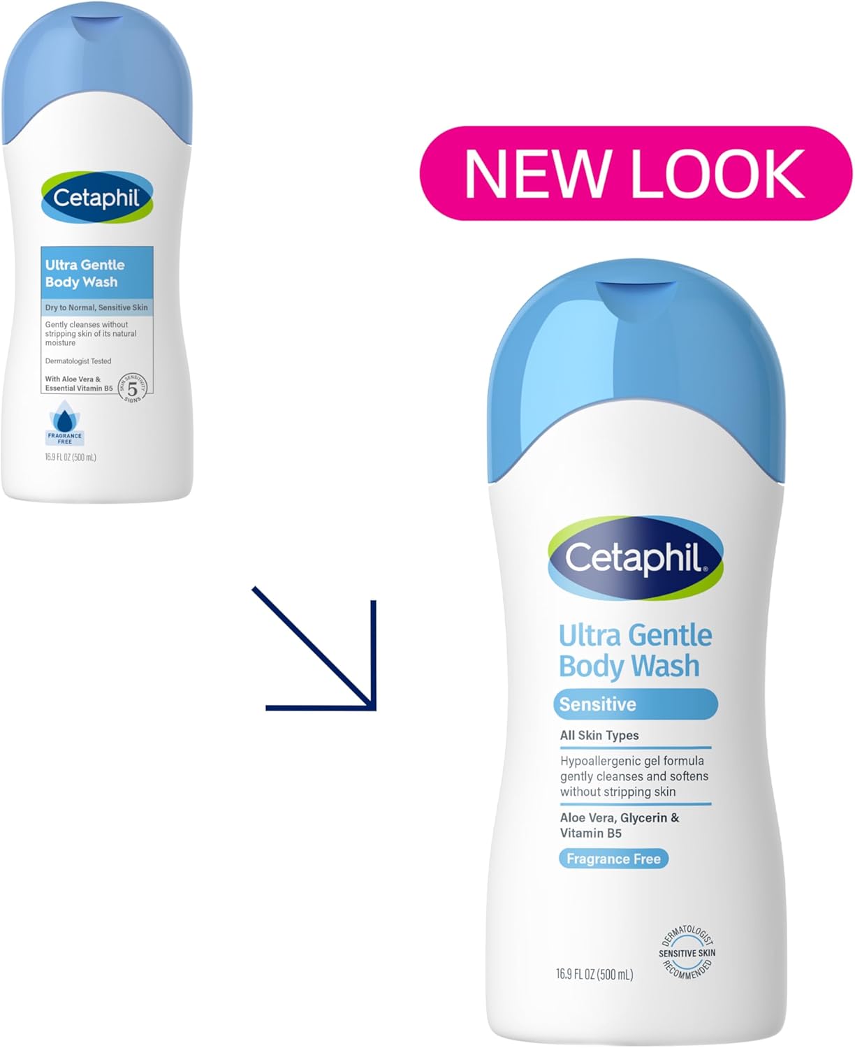 Cetaphil Ultra Gentle Body Wash, For Dry to Normal, Sensitive Skin, 16.9oz