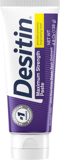 Desitin Maximum Strength Baby Diaper Rash Cream, 40% Zinc Oxide, Hypoallergenic No Added Parabens & Dyes, Protects & Relieves Baby‰۪s Skin for Up to 12 Hours, Prevents Diaper Rash, 4.8 oz Tube