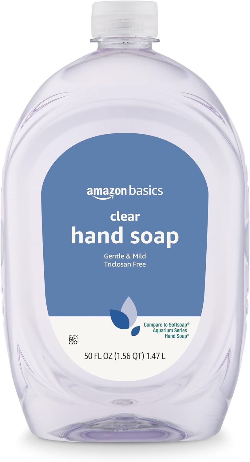Amazon Basics Gentle & Mild Clear Liquid Hand Soap Refill, Triclosan-Free