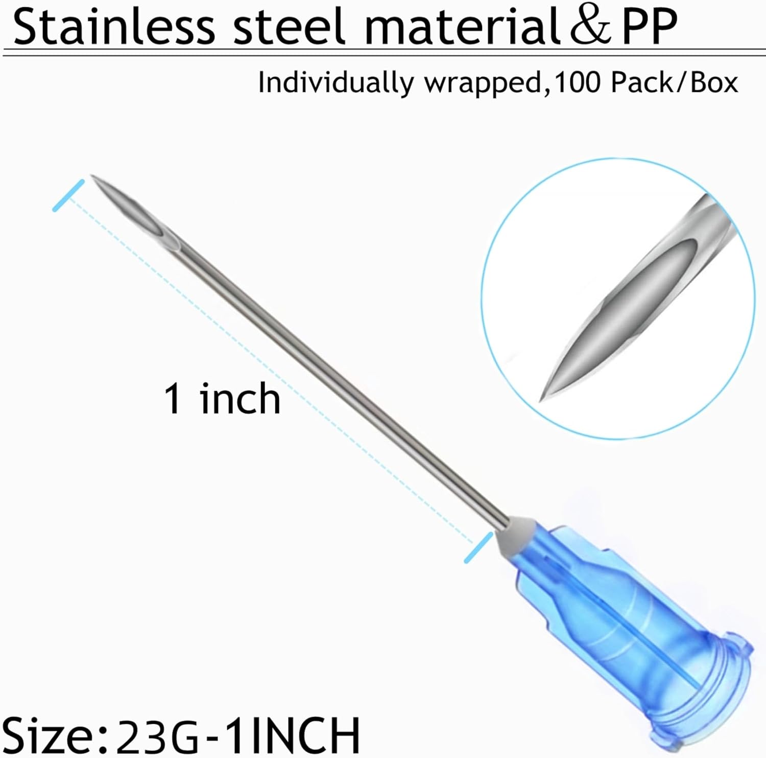 100 Pack Disposable 3ml/cc Lab Syringes with 23Ga 1 Inch Needle Luer Lock, Individually Sealed Packed