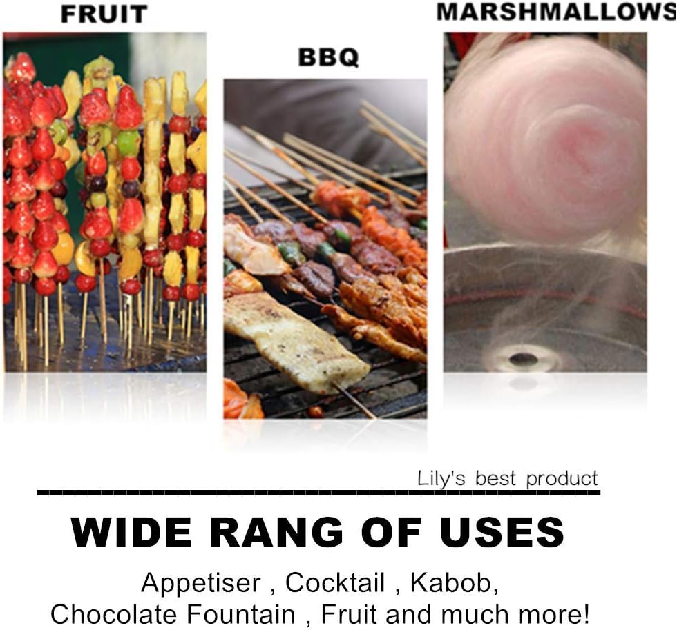 HOPELF 6" Natural Bamboo Skewers for