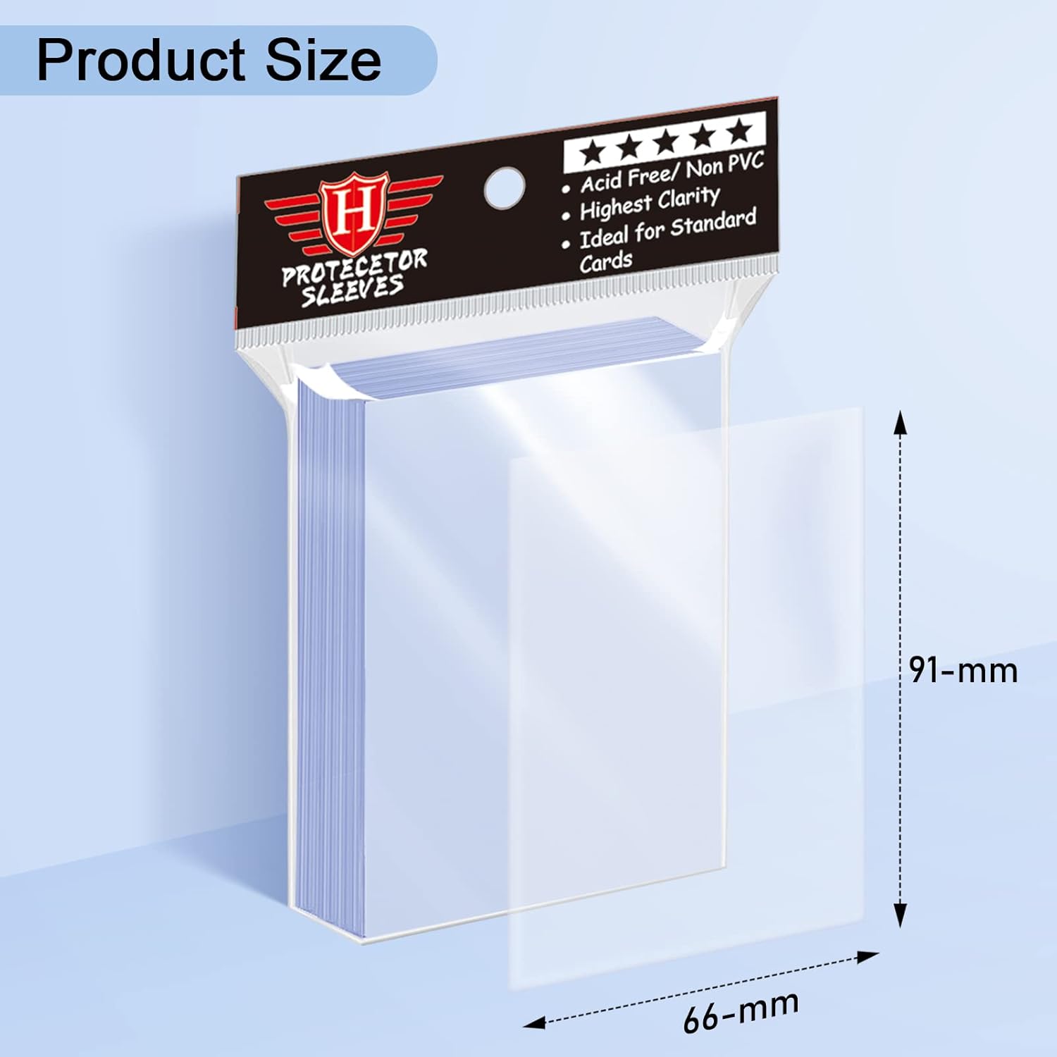 500 Counts Card Sleeves for Trading Cards, Soft Penny Card Sleeves Clear